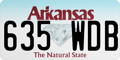 AR license plate 635WDB