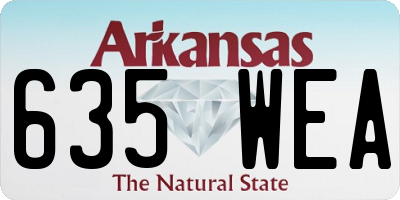 AR license plate 635WEA