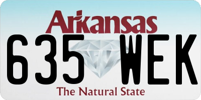 AR license plate 635WEK