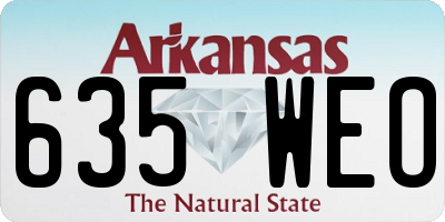 AR license plate 635WEO