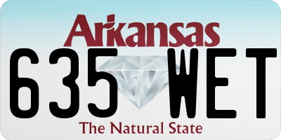 AR license plate 635WET