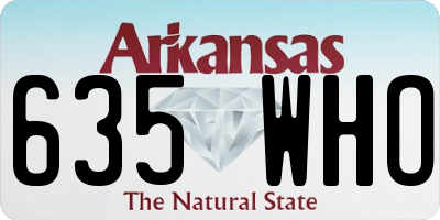 AR license plate 635WHO