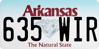 AR license plate 635WIR