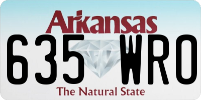 AR license plate 635WRO