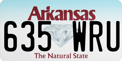 AR license plate 635WRU
