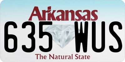 AR license plate 635WUS
