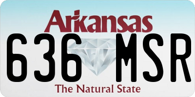 AR license plate 636MSR