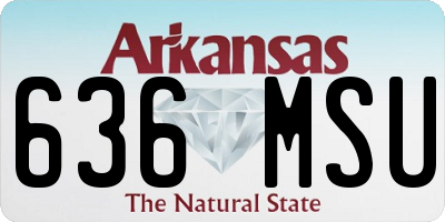AR license plate 636MSU