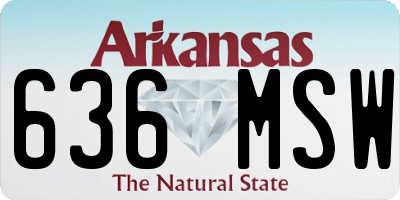 AR license plate 636MSW