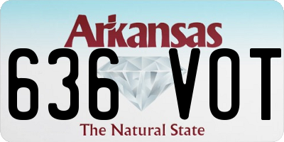 AR license plate 636VOT