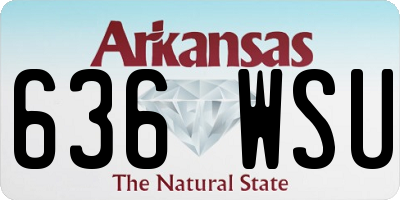 AR license plate 636WSU