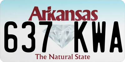 AR license plate 637KWA