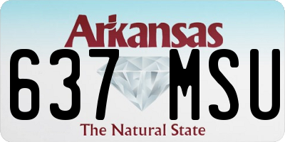 AR license plate 637MSU