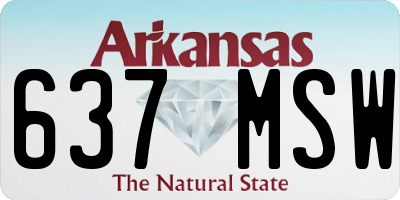 AR license plate 637MSW