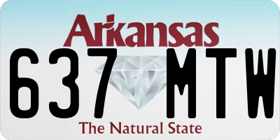 AR license plate 637MTW