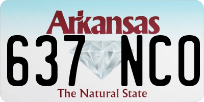 AR license plate 637NCO