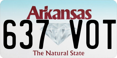 AR license plate 637VOT
