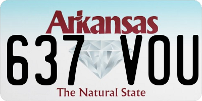 AR license plate 637VOU