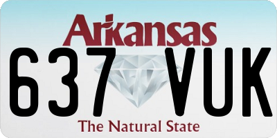 AR license plate 637VUK