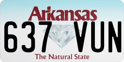 AR license plate 637VUN