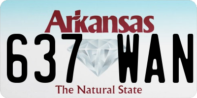 AR license plate 637WAN