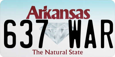 AR license plate 637WAR