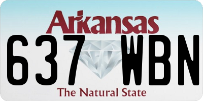 AR license plate 637WBN