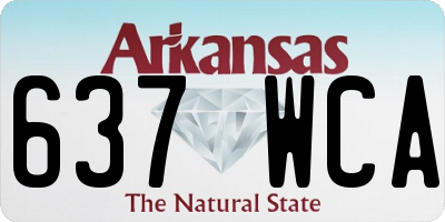 AR license plate 637WCA