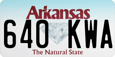 AR license plate 640KWA