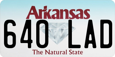 AR license plate 640LAD
