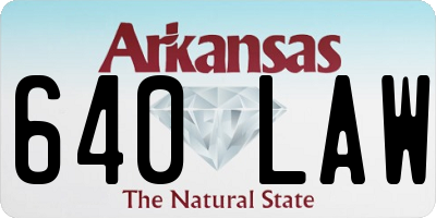 AR license plate 640LAW