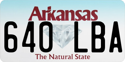 AR license plate 640LBA
