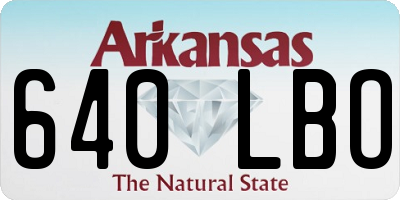 AR license plate 640LBO