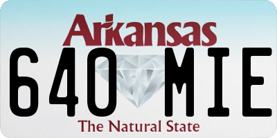 AR license plate 640MIE