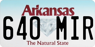 AR license plate 640MIR
