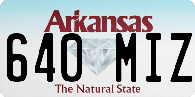 AR license plate 640MIZ
