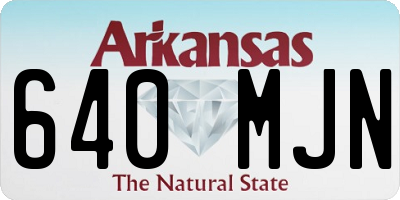 AR license plate 640MJN