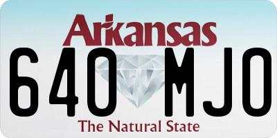 AR license plate 640MJO