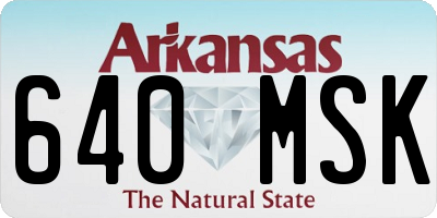 AR license plate 640MSK