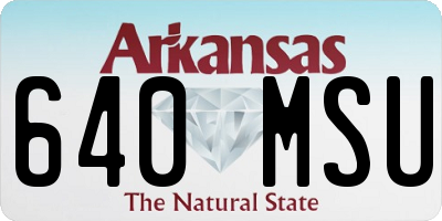 AR license plate 640MSU