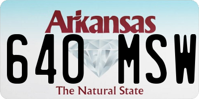 AR license plate 640MSW