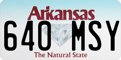 AR license plate 640MSY