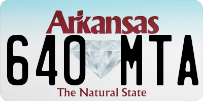 AR license plate 640MTA