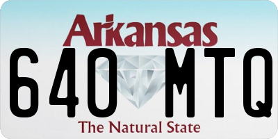 AR license plate 640MTQ