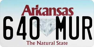 AR license plate 640MUR