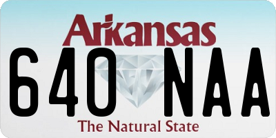 AR license plate 640NAA