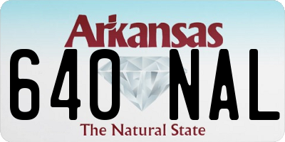 AR license plate 640NAL
