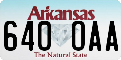 AR license plate 640OAA