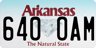 AR license plate 640OAM
