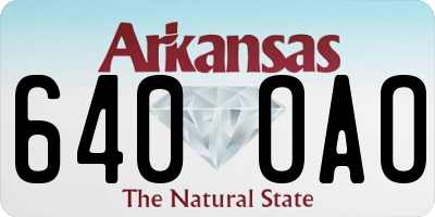 AR license plate 640OAO